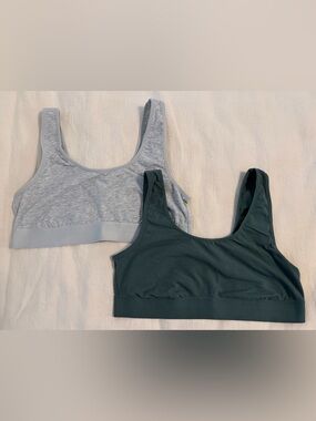 Auden Scoop Neck Bralette Duo - Light Gray & Deep Teal